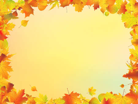 Fall leaves frameのイラスト素材