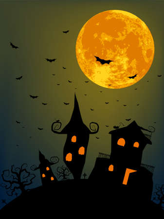 Halloween night with full moon. のイラスト素材