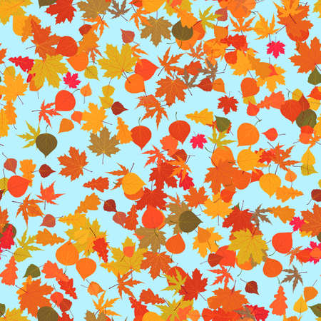 Autumn leaves, seamless background.  のイラスト素材