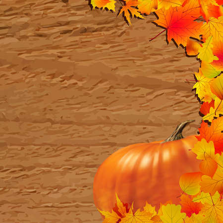 Thanksgiving holiday card with pumpkin.の写真素材
