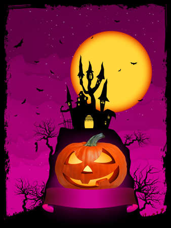 Halloween pumpkin with ribbon. EPS8の写真素材