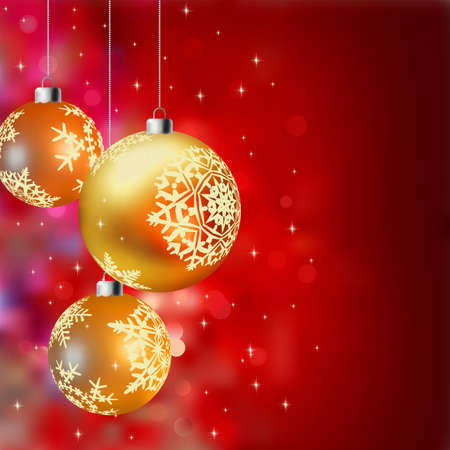 Christmas background with gold baubles, defocused lights (no transparencies used). EPS8の写真素材