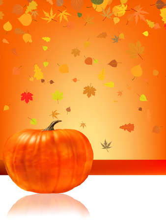 Autumn Pumpkins and leaves. EPS8の写真素材