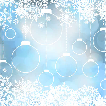 Elegant winter background with snowflakes and decoration.  の写真素材