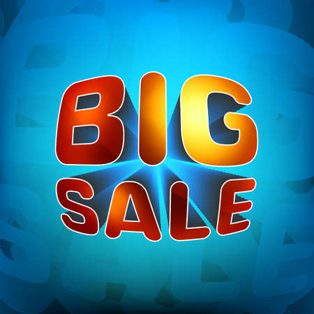 Zoom shine text Big Sale on blue background. の写真素材