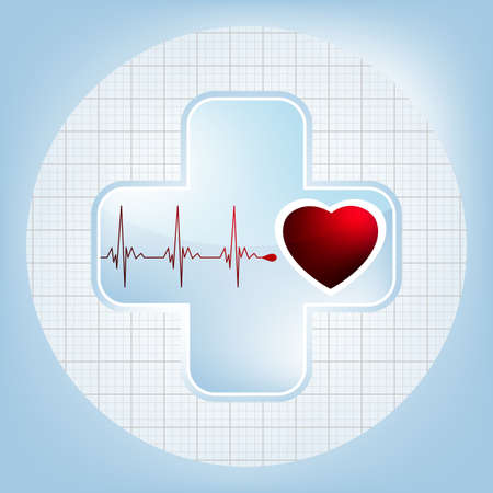 Heart and heartbeat symbol. Easy Editable Template. Without a transparency. EPS 8 vector file included のイラスト素材