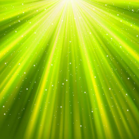 Snowflakes and stars descending on a path of golden light. のイラスト素材