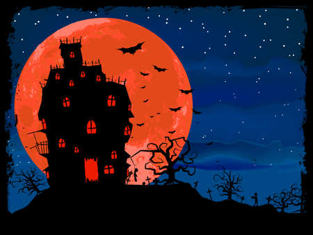 Halloween poster with zombie background.のイラスト素材