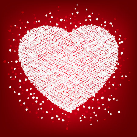 Weaving white heart card.  のイラスト素材