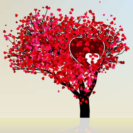 Valentine tree beautiful design template. のイラスト素材