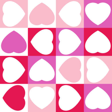 Background with sixteen hearts. Ready to use pattern. のイラスト素材