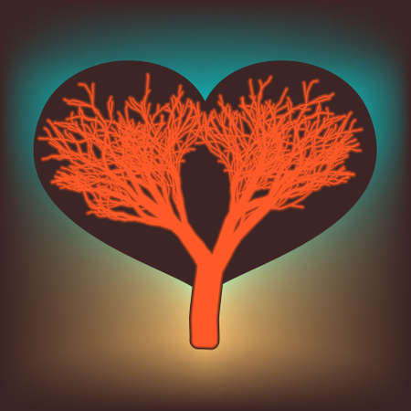 Tree of love with hearts のイラスト素材