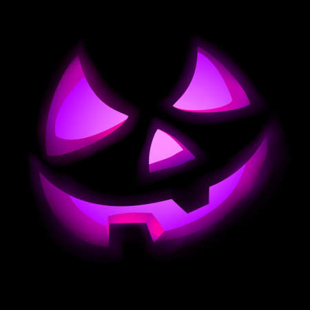 Isolated glowing pumpkin on black.  のイラスト素材