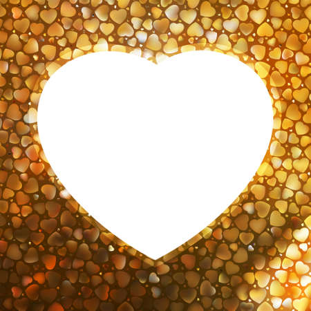 Gold frame in the shape of heart.  のイラスト素材