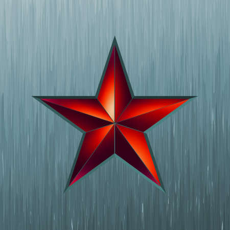   illustration of a red star on steel background (Day of a victory).  のイラスト素材