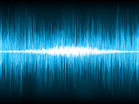Sound waves oscillating on black background. EPS 8 vector file includedのイラスト素材