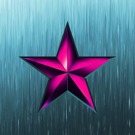 illustration of a purple star on steel background. のイラスト素材