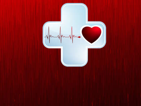 Editable vector background with space for your text - heart and heartbeat symbol. のイラスト素材
