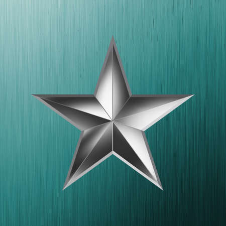 illustration of a silver star on steel background. のイラスト素材