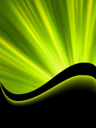 Bright blast of light on green tone background のイラスト素材