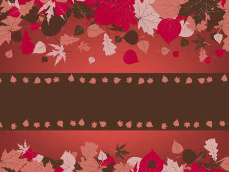 A frame formed by colorful autumn leaves. のイラスト素材