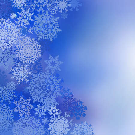 Blue christmas background with snowflakes and  copy space. EPS 8 vector file includedのイラスト素材
