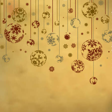 Vintage card with Christmas balls. EPS 8 vector file includedのイラスト素材