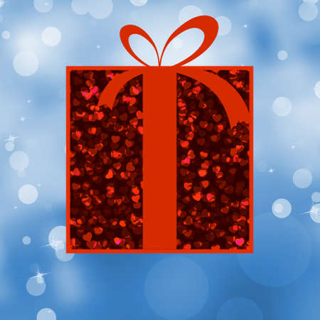 Red Gift box with red ribbon.のイラスト素材