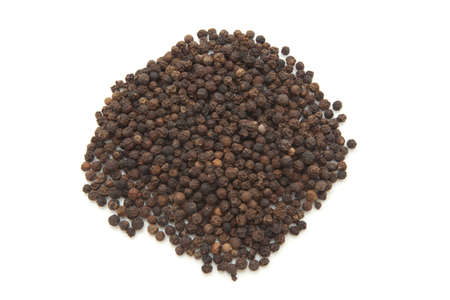 Black pepper isolated on the white backgroundの写真素材
