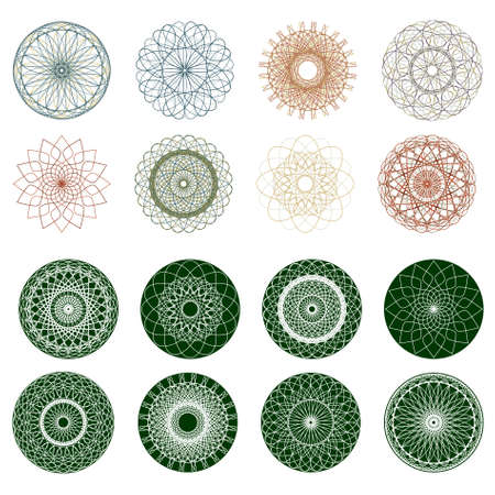 Pattern rosette guilloche for document decoration. のイラスト素材