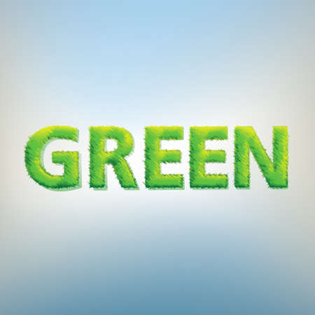 Green word, with green grass texture. EPS 8 vector file includedのイラスト素材