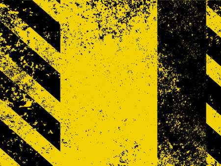 Diagonal hazard stripes texture. These are weathered, worn and grunge-looking.のイラスト素材