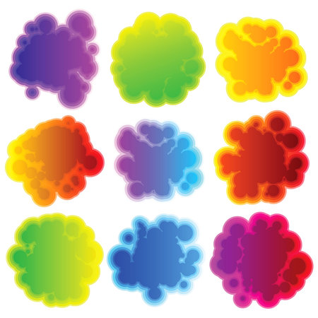Collection of colorful speech bubbles and dialog balloons.のイラスト素材