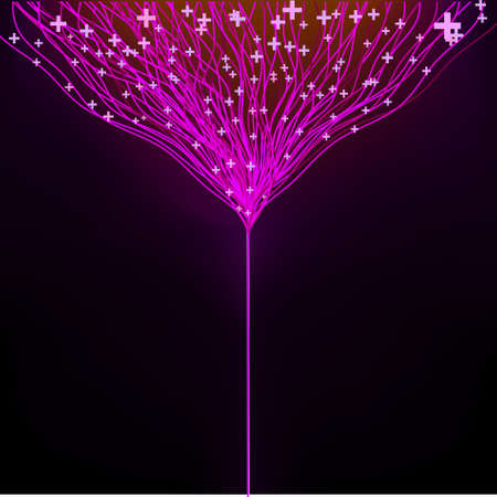 Colorful lines on dark blue background.のイラスト素材