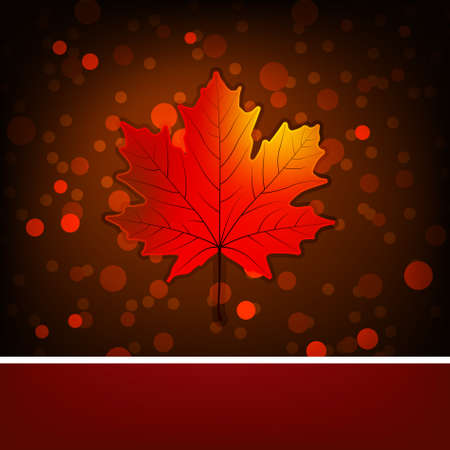 Card with autumn maple leaf template.のイラスト素材