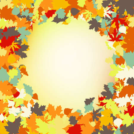 Ñolorful autumn leaves frame. EPS 8 vector file includedのイラスト素材