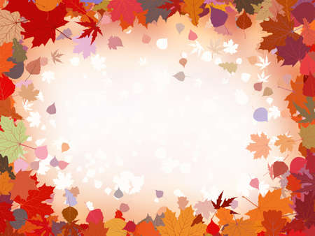 Autumn leaves border for your text. のイラスト素材