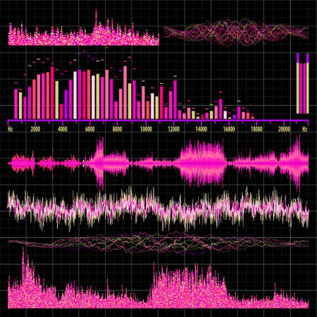 Sound waves set. Music background. EPS 8 vector file included のイラスト素材