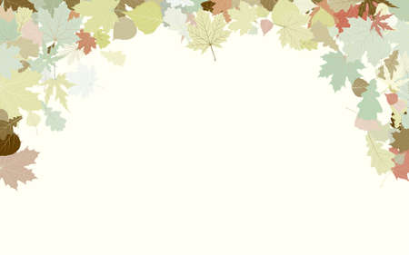 Background with frame with Autumn Leafs. Thanksgiving. のイラスト素材