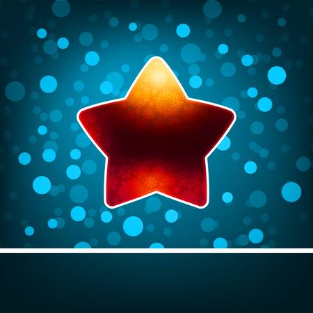 Red star on blue abstract Happy New Yearのイラスト素材