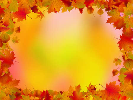 Autumn leaves border for your text.のイラスト素材