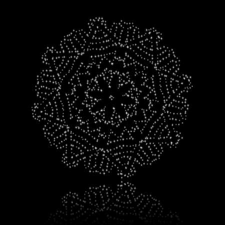 Christmas snowflake on black background. EPS 8 vector file includedのイラスト素材