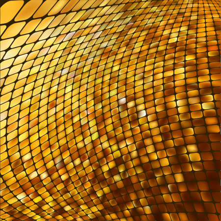 Abstract gold colored mosaic background.のイラスト素材