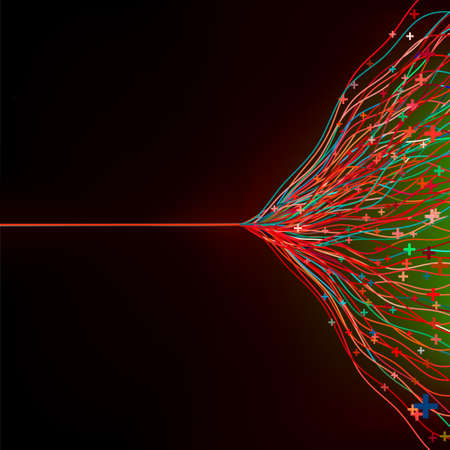 Futuristic abstract glowing background resembling motion blurred neon light curves. のイラスト素材
