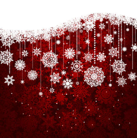 Red card with christmas snowflakes.のイラスト素材