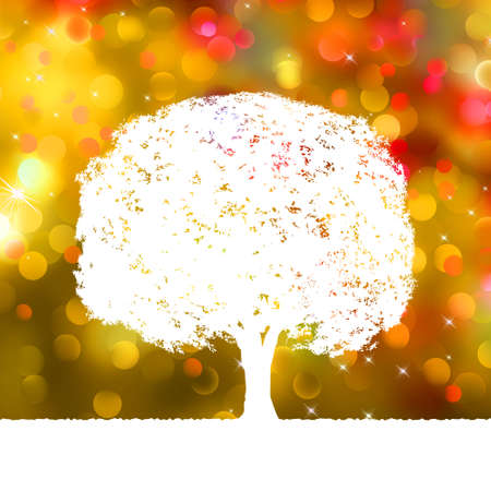 Summer background with abstract tree Silhouette. のイラスト素材