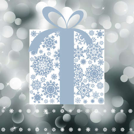 Christmas gift box with copy space card. のイラスト素材