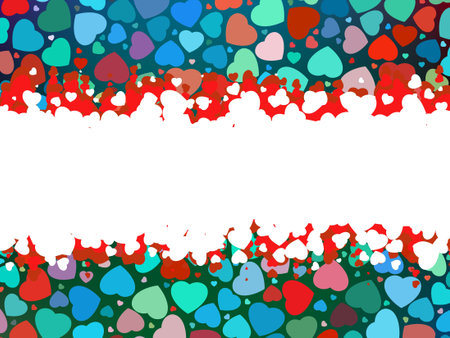Beautiful colorful heart shape background. EPS 8 vector file included