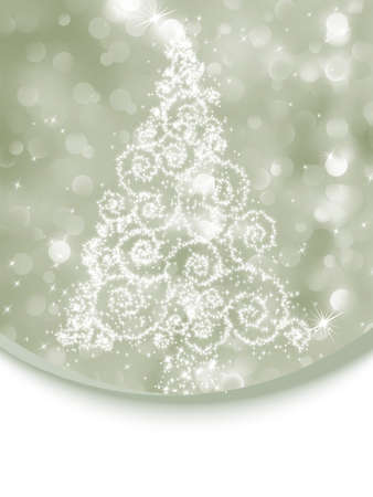 Christmas tree illustration on bokeh background. EPS 8 vector file included のイラスト素材