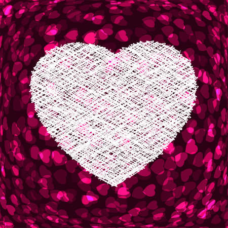 Purple frame in the shape of heart. EPS 8 vector file includedのイラスト素材